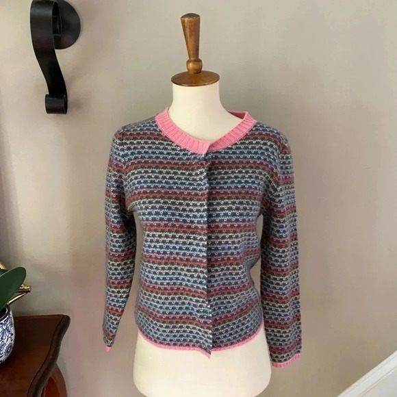 Anthropologie  Eastmade Striped Cashmere Cardigan - Picture 6 of 11
